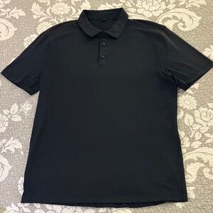 Lululemon Men's Dark Polo Shirt ~ Size Large ~ Blue/Black